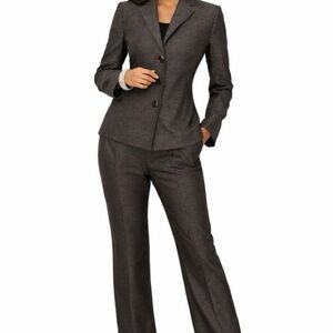 Kasper Dark Charcoal Two-Button Pantsuit